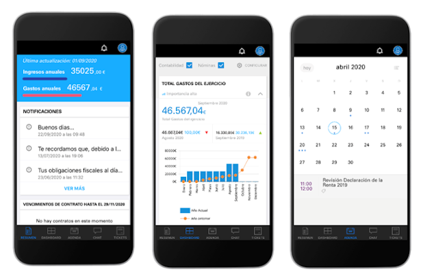 mobile ejemplo dashboard del cliente